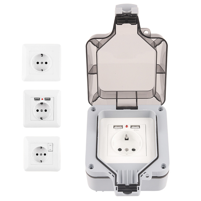Power Switch Outdoor - IP66 Outdoor Weatherproof 16A Grounded 250V