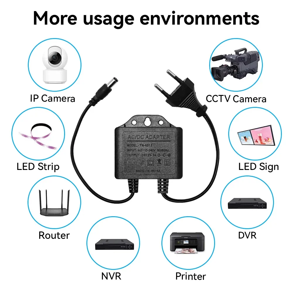 Power Adapter  DC12V 2A Waterp - Outdoor Power Adapter review and price
