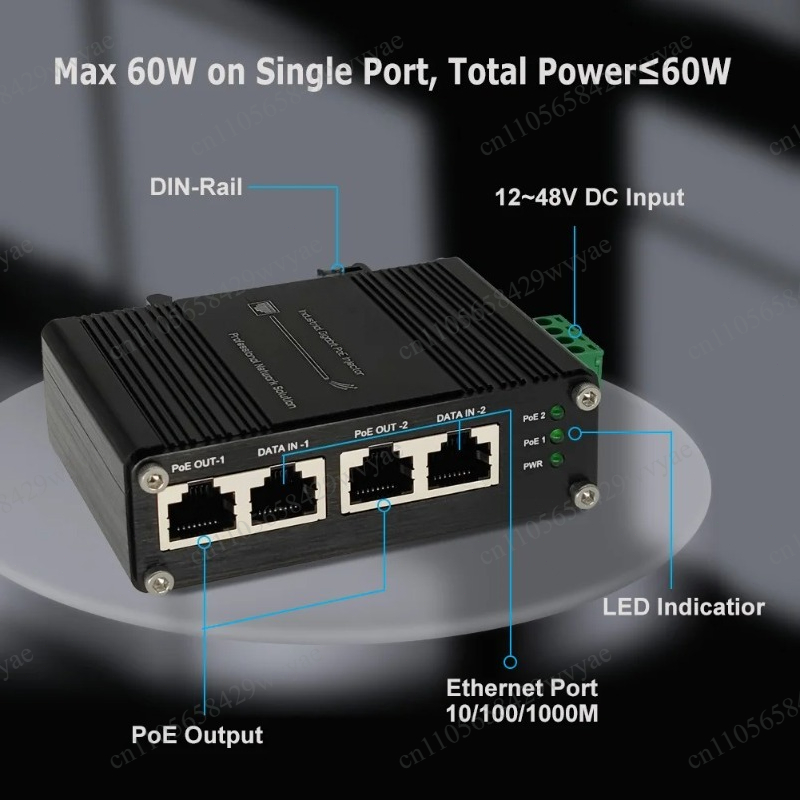60W 2‑Port PoE Injector 10/100 - Outdoor Power Adapter review and price