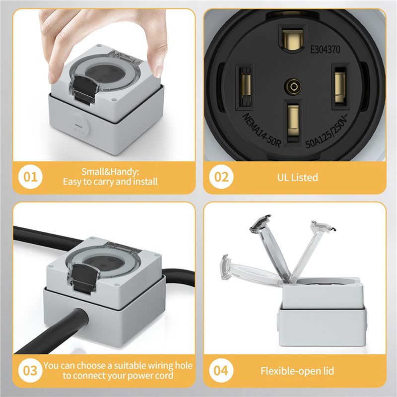 ABZL 6X 50Amp Power Outlet Box - Outdoor Power Receptacle Box review and price